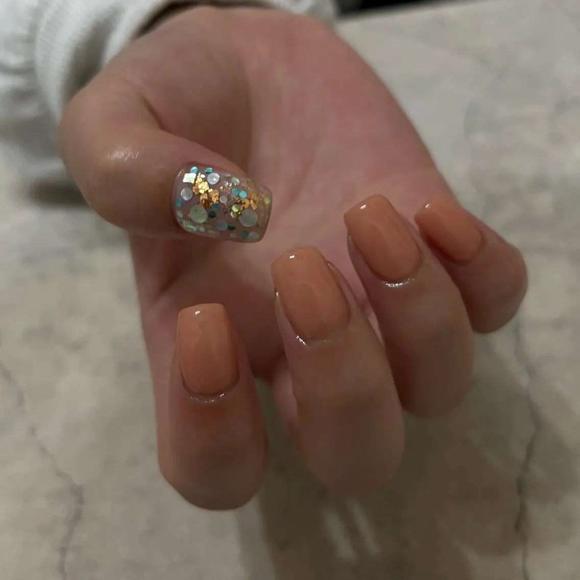 ネイル グリーン ハンドネイル vegh. nail/阿波座のネイルデザイン