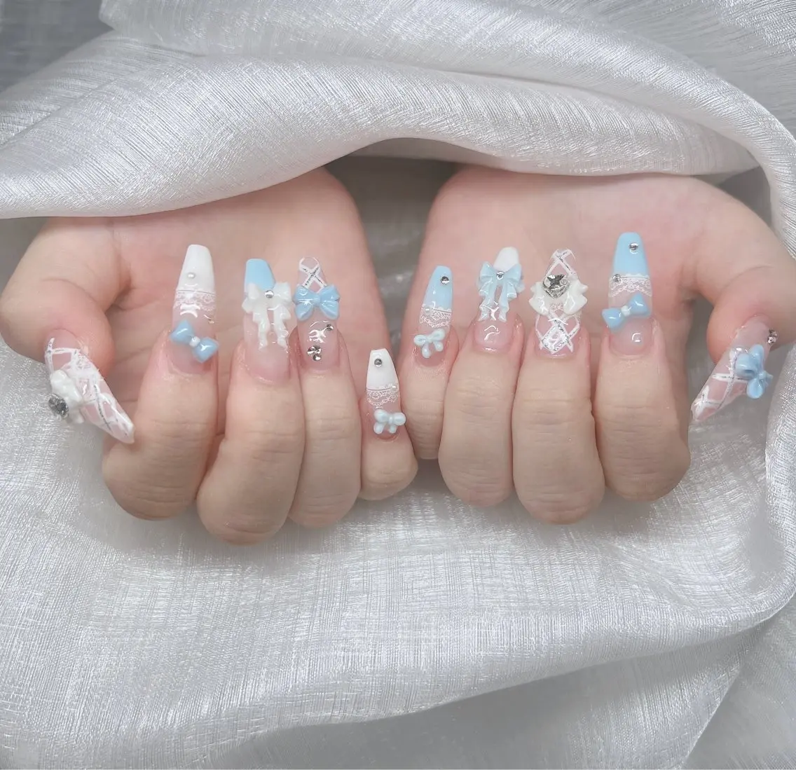 ネイル 長さ出し グラデーション キラキラネイル マグネットネイル ニュアンスネイル Lee Nails チップ長さだし専門店のネイルデザイン