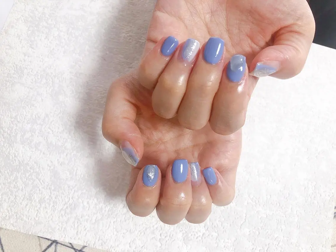 ネイル フレンチネイル ジェルネイル ガラスフレンチ 韓国ネイル パラジェル kiki nail たまプラーザのネイルデザイン