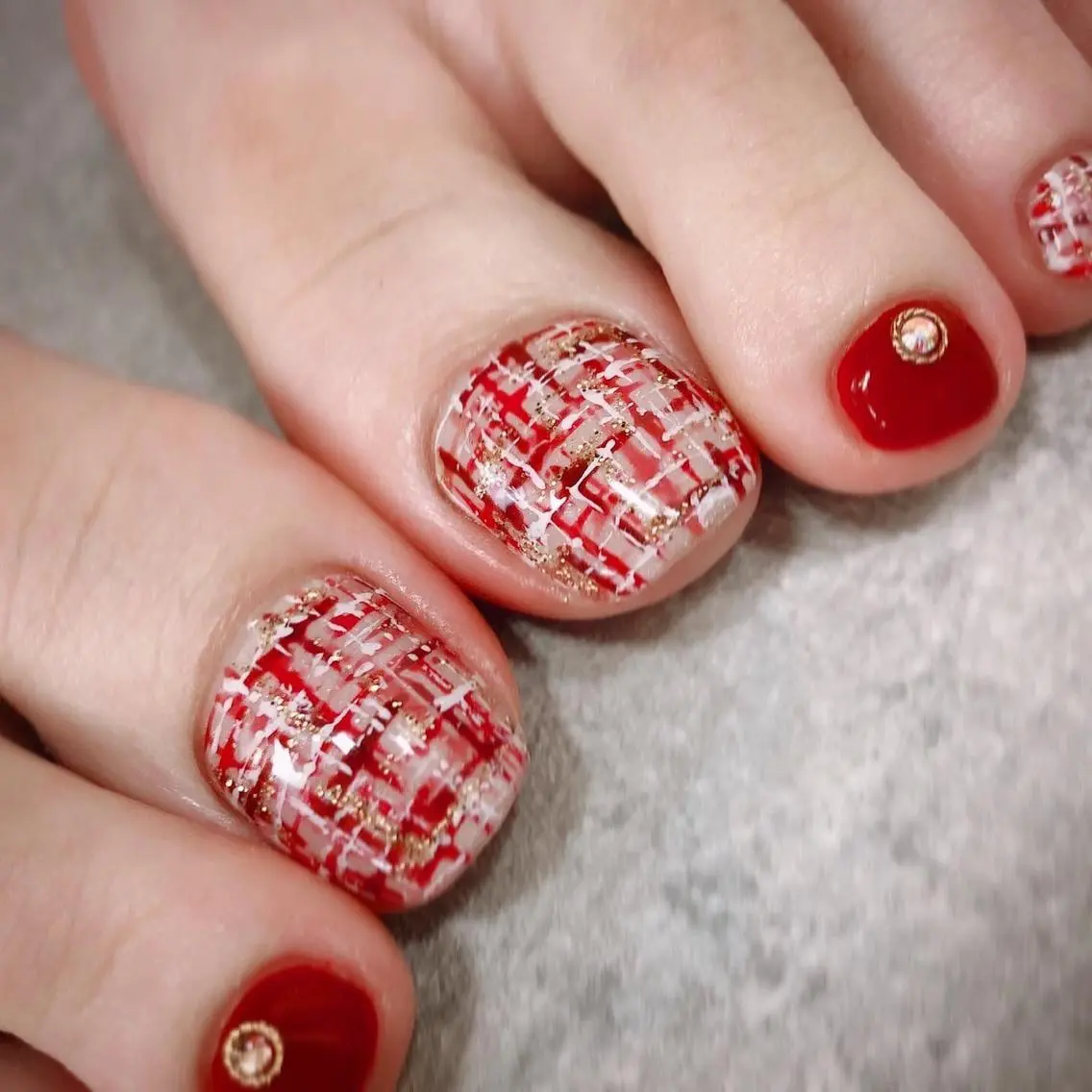 ネイル フットネイル ツイードネイル ハンドネイル ハンドケア FASTNAIL PLUS 新宿店のネイルデザイン