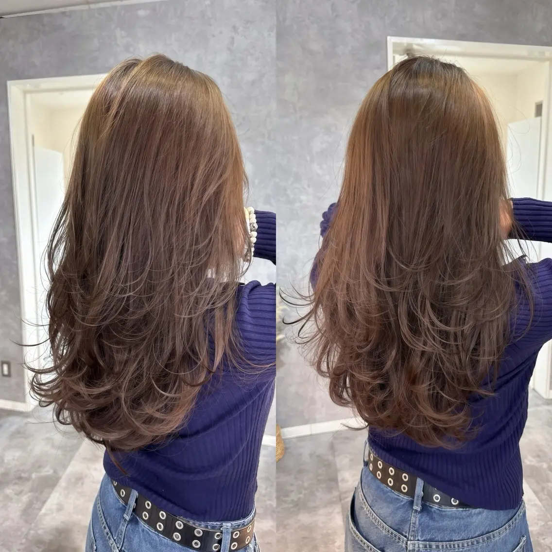 ロング カラー くびれヘア くびれレイヤー レイヤーカット 小顔カット カット ヘアカラー トリートメント 💎レイヤーカット× 髪質改善💎後藤陸のヘアスタイル