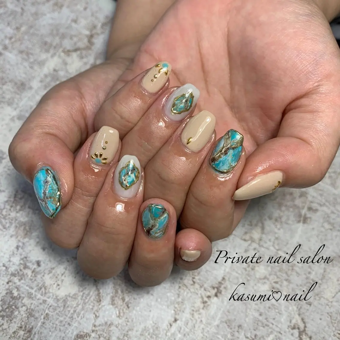 ネイル アートネイル フットネイル ジェルネイル マグネットネイル 大理石ネイル(マーブル) KASUMI♡ Nailのネイルデザイン