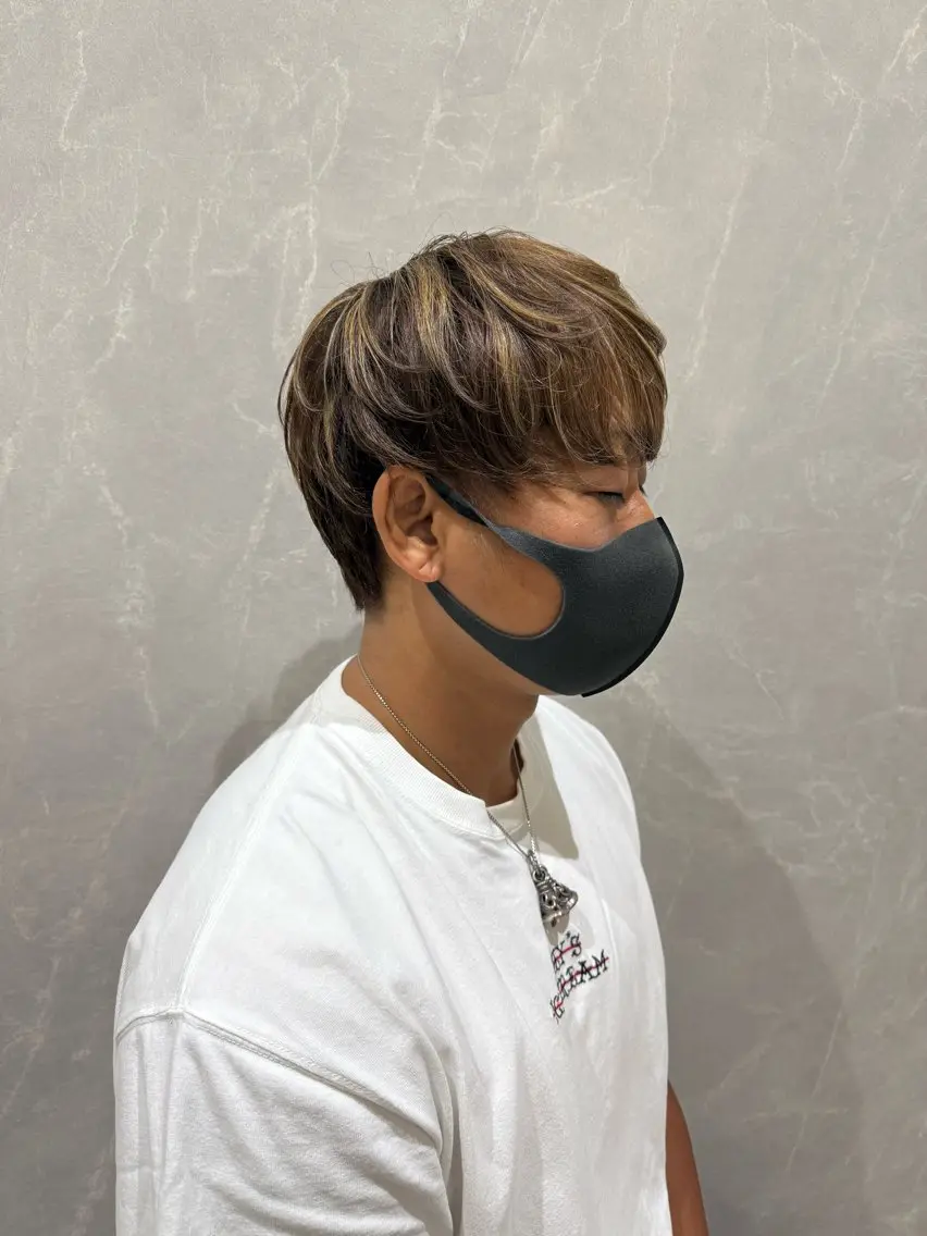 カラー メンズ メンズハイライト ハイライトカラー カット ヘアカラー トリートメント 長谷川 紗羅のヘアスタイル