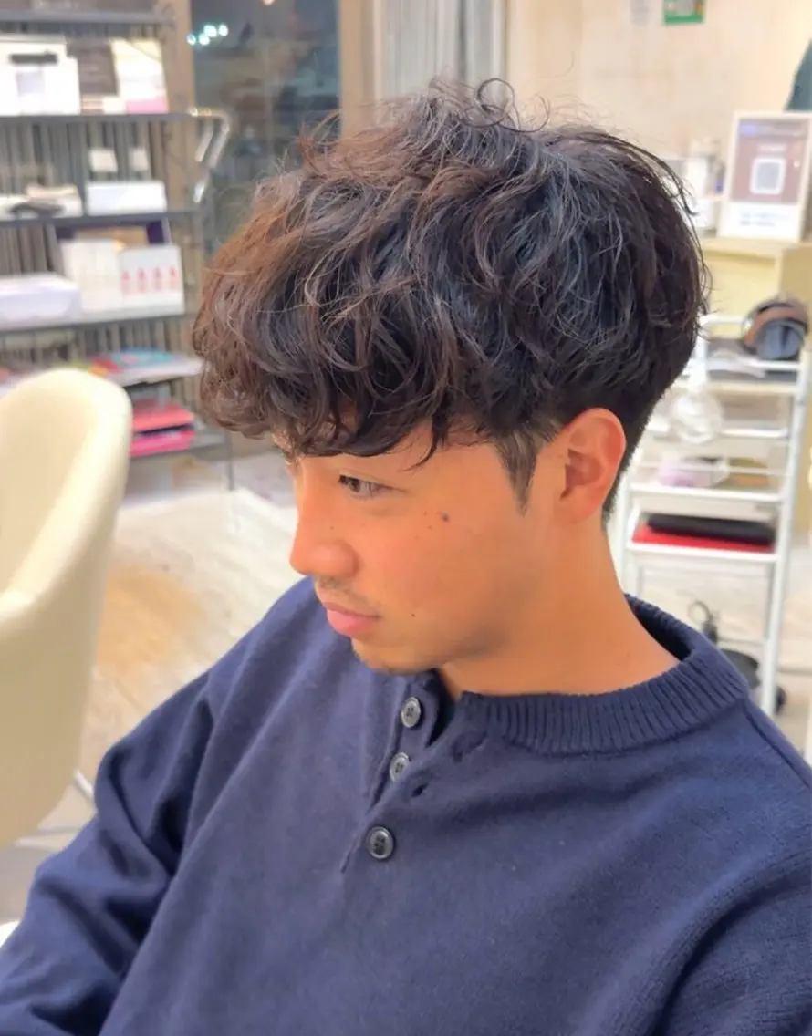 パーマ メンズ カット パーマ 津組 大智のヘアスタイル