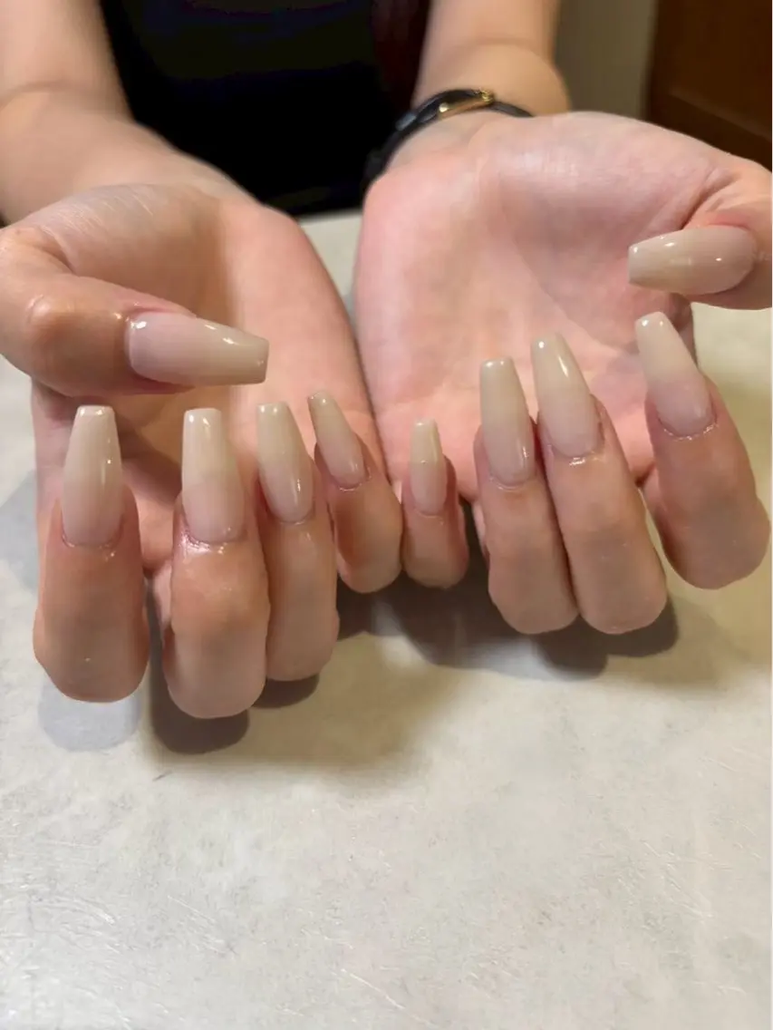 ネイル ニュアンスネイル オフィスネイル ワンカラーネイル シンプルネイル ハンドネイル Nail Salon Luanaのネイルデザイン