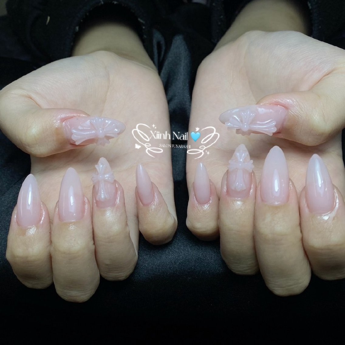 ネイル チークネイル 桜ネイル 長さ出し フットネイル ジェルネイル ハンドネイル XIINHNAIL 船橋店　馬詰ちゃんのネイルデザイン