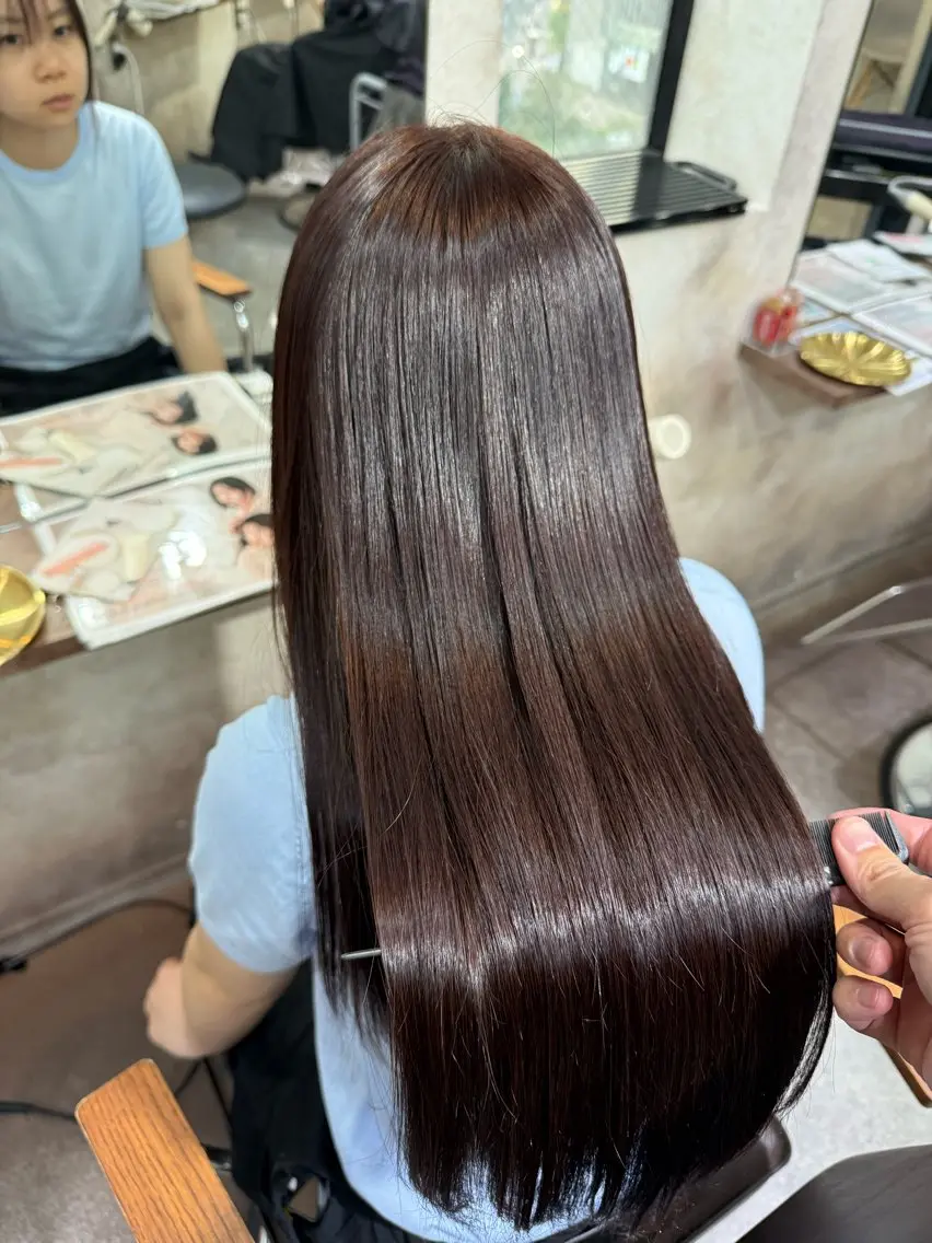 ロング 髪質改善 縮毛矯正 若命燿史／レイヤー 縮毛矯正/髪質改善のヘアスタイル