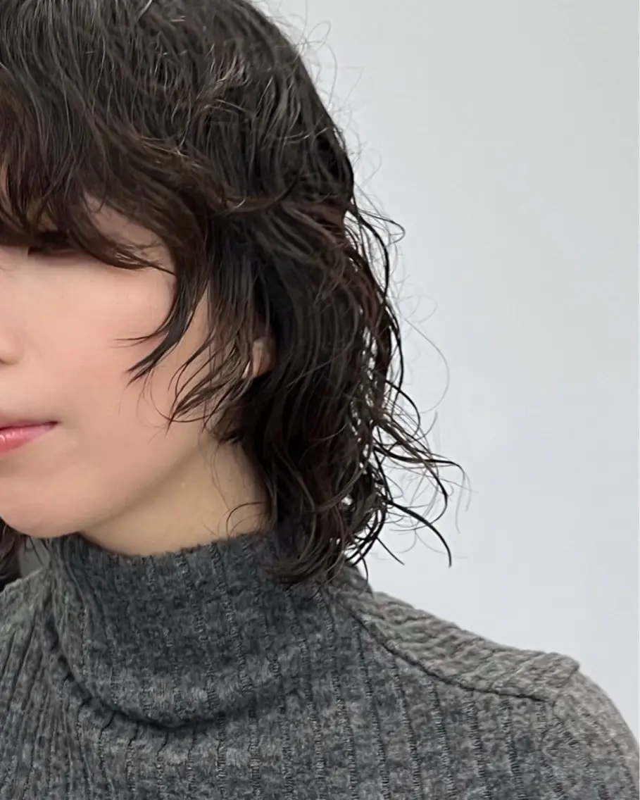 ミディアム パーマ カット パーマ ヘッドスパ トレンドパーマ 🌱ショート/緒方椋のヘアスタイル
