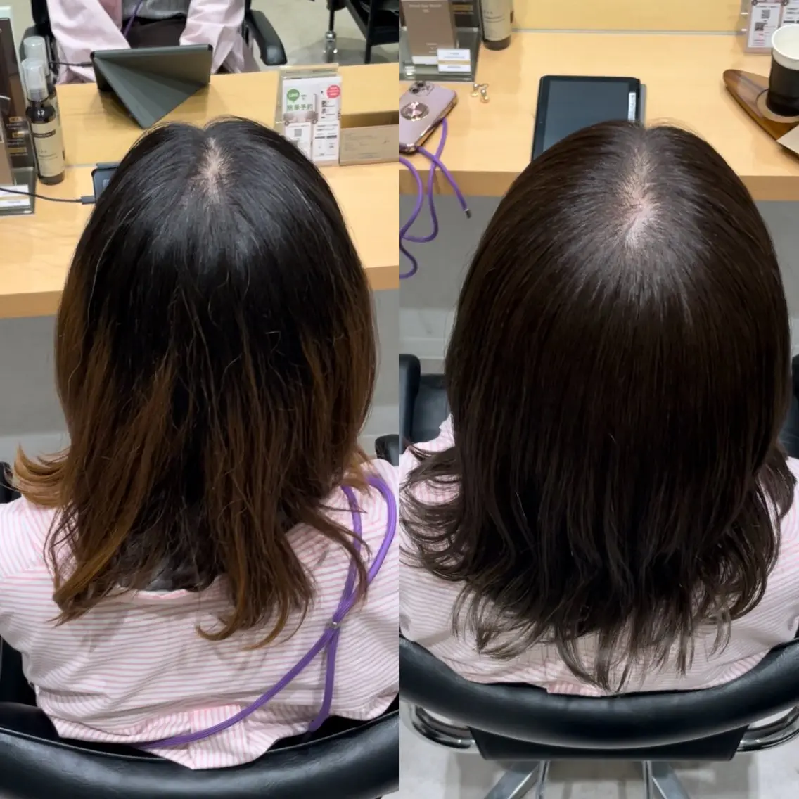 セミロング カラー アディクシーカラー 透明感カラー エドルカラー グレージュ トリートメント 髪質改善ヘアケア 艶髪特化/上田のヘアスタイル