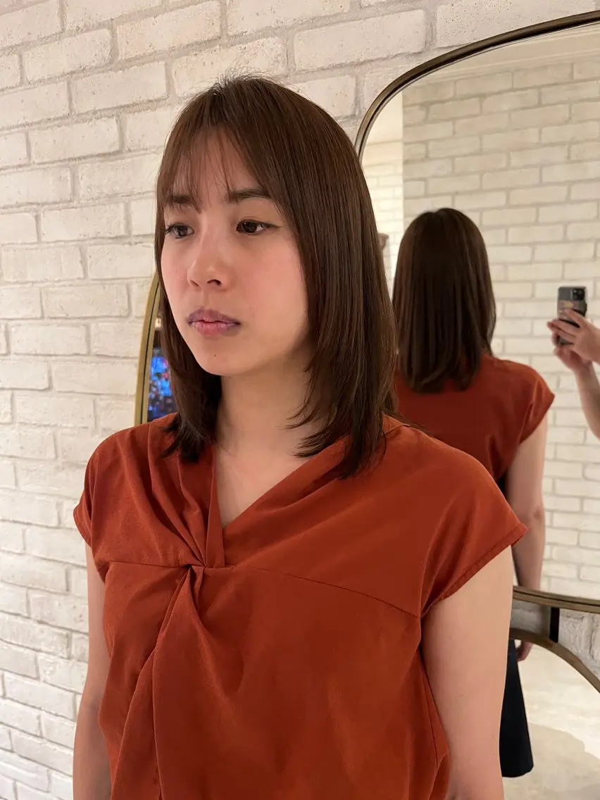 ミディアム カラー レイヤーカット 橘 ゆきののヘアスタイル