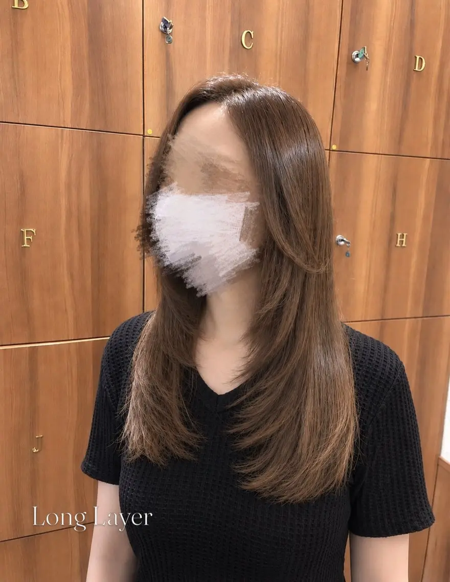 ロング ロングレイヤー レイヤーカット ロング 上山 紗希🌟のヘアスタイル