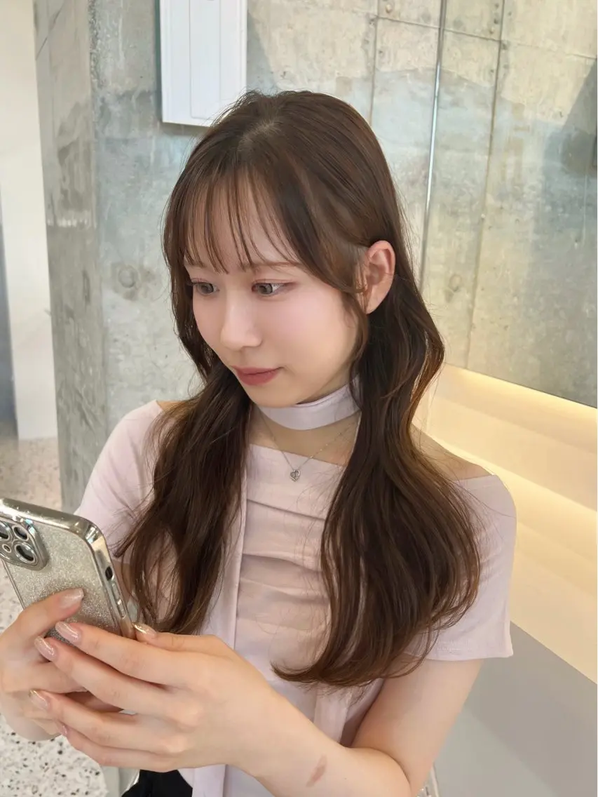 ロング カット ヘアカラー トリートメント 博多ベージュ 🐻松井傑のヘアスタイル