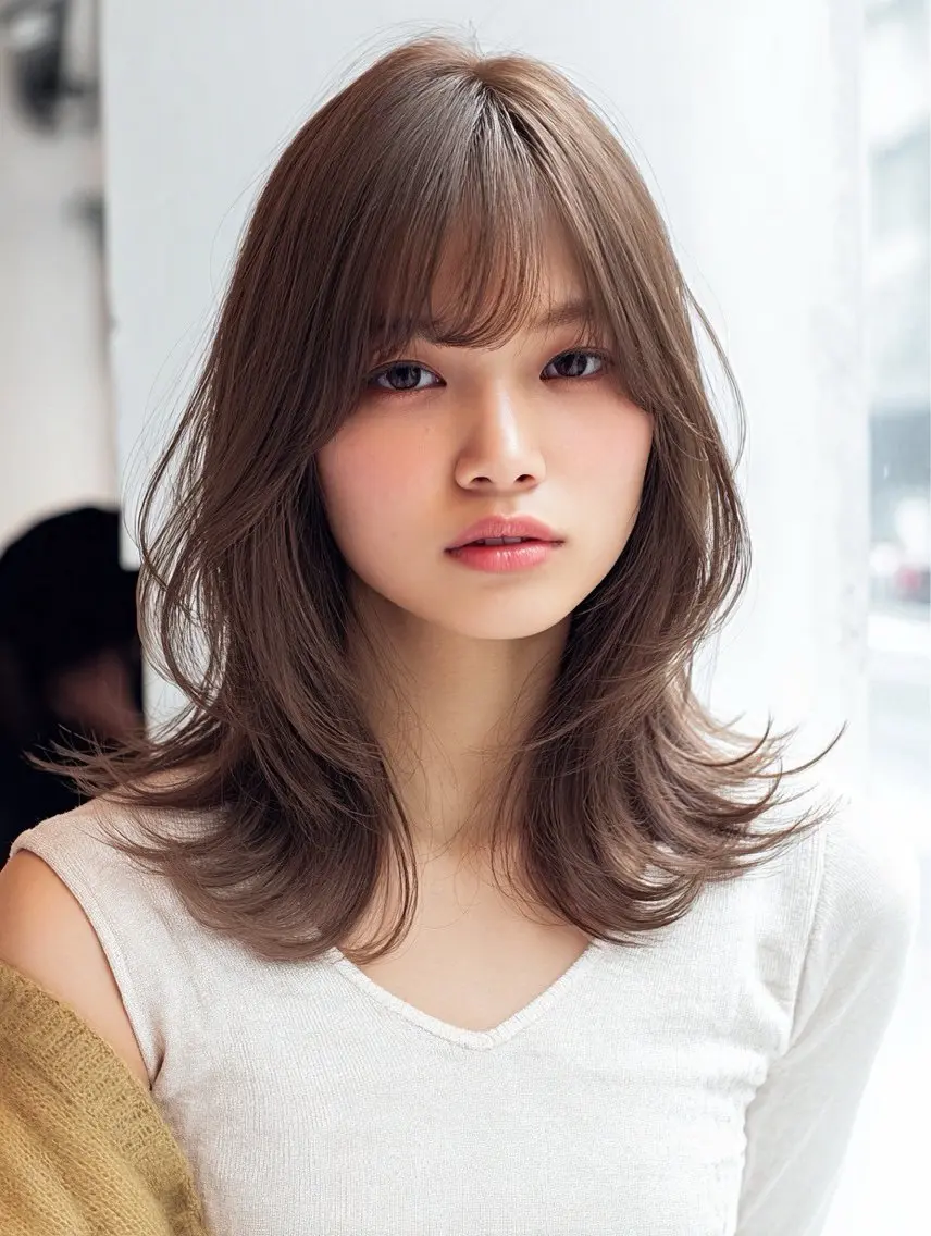 ロング 縮毛矯正 絶対綺麗な暖色カラー 🎯あります✨増渕✨のヘアスタイル