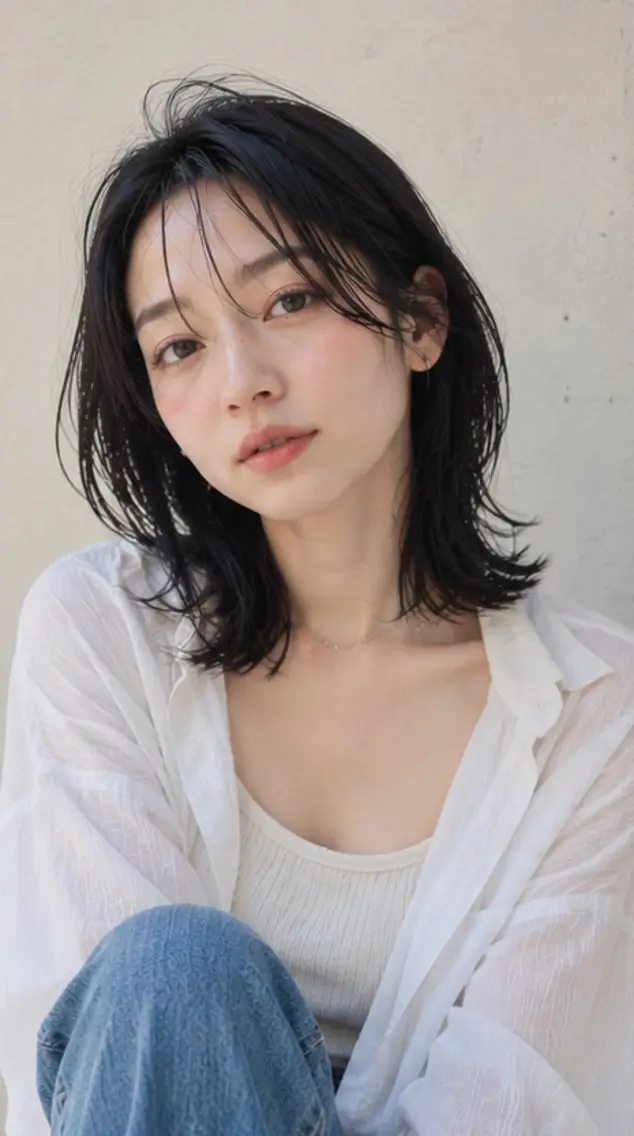 ミディアム カラー カット ヘアカラー トリートメント Garden 浅草蔵前のヘアスタイル