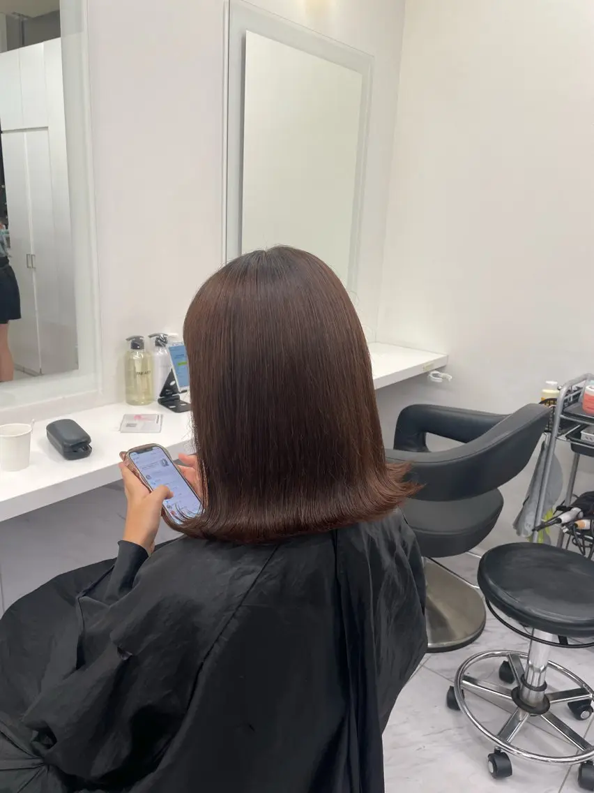 ミディアム カラー ヘアアレンジ ヘアカラー トリートメント ヘアセット 💗横浜美容室 💗HARUNAのヘアスタイル