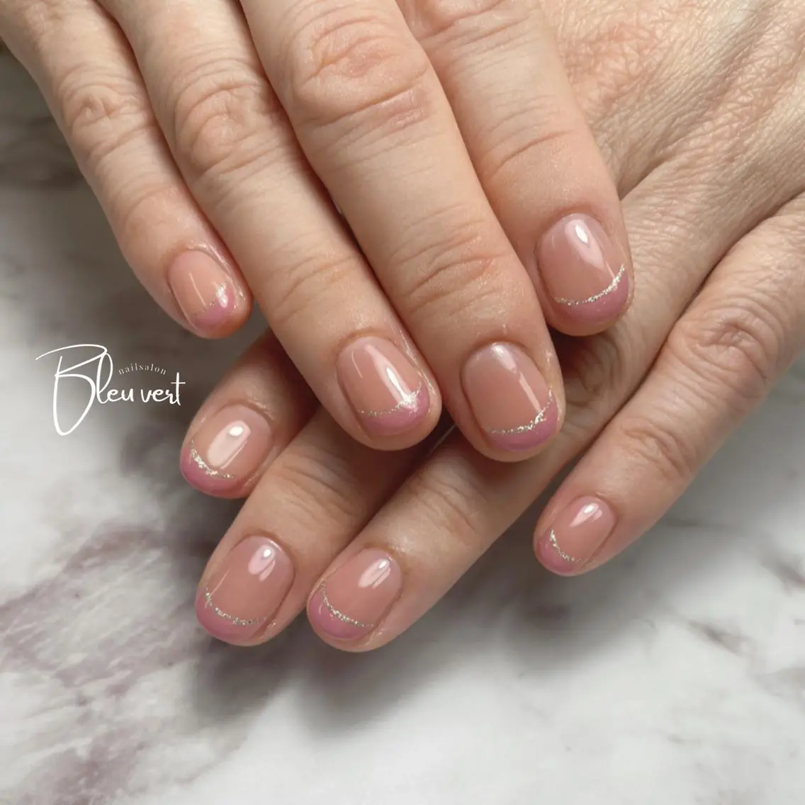 ネイル フレンチネイル Nailsalon Bleu vertのネイルデザイン