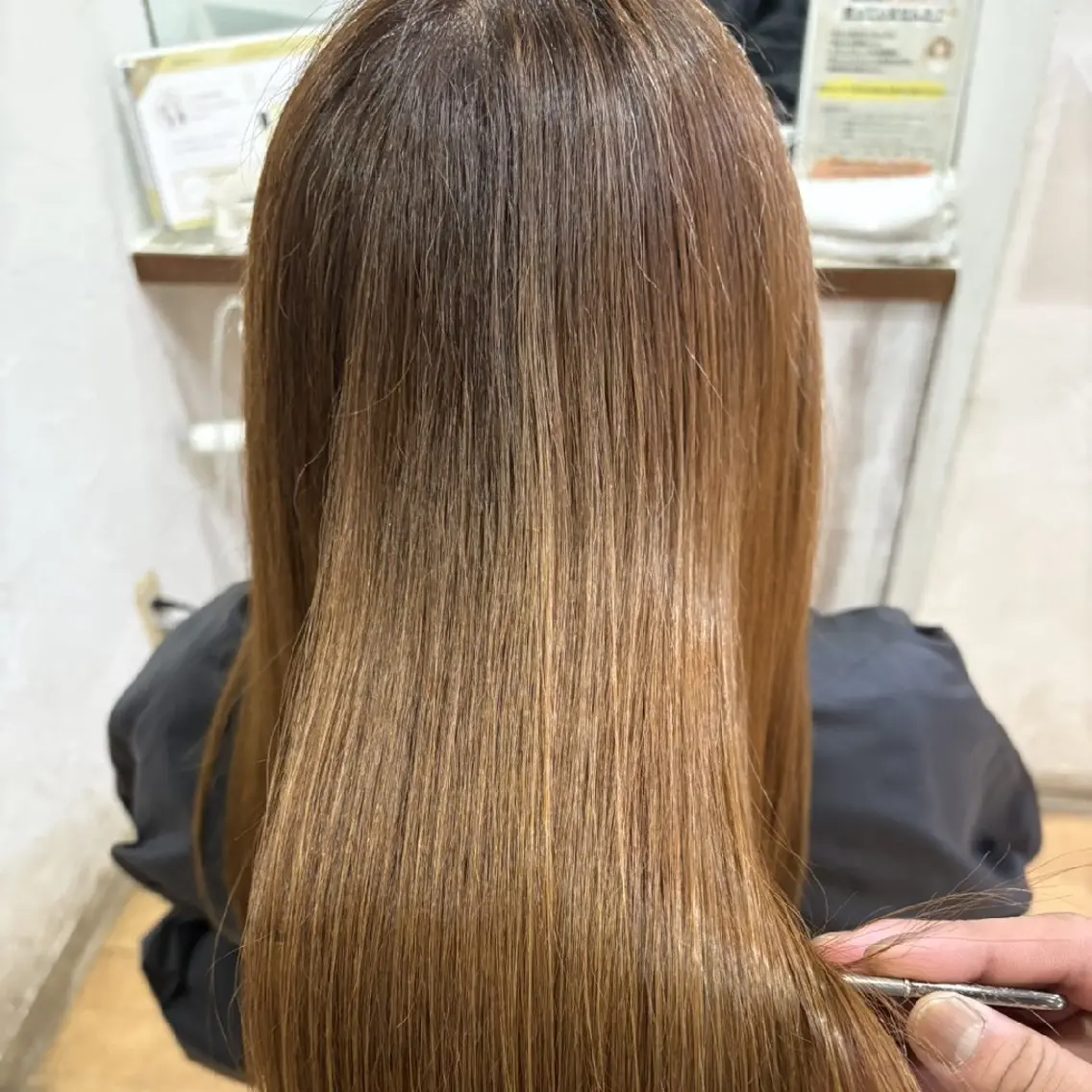 ロング 縮毛矯正/ワンカラー モデル募集🫧田村のヘアスタイル
