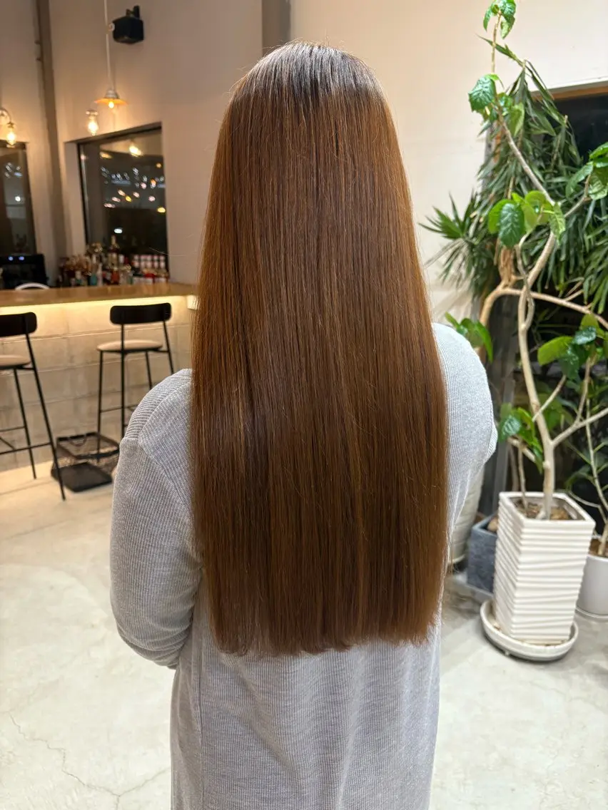 ロング 縮毛矯正 林 玲奈のヘアスタイル