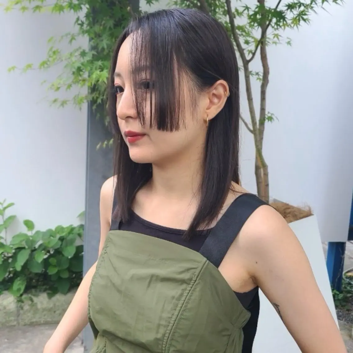 ミディアム カラー カット ヘアカラー トリートメント 艶カラー×似合わせ カットshihomiのヘアスタイル