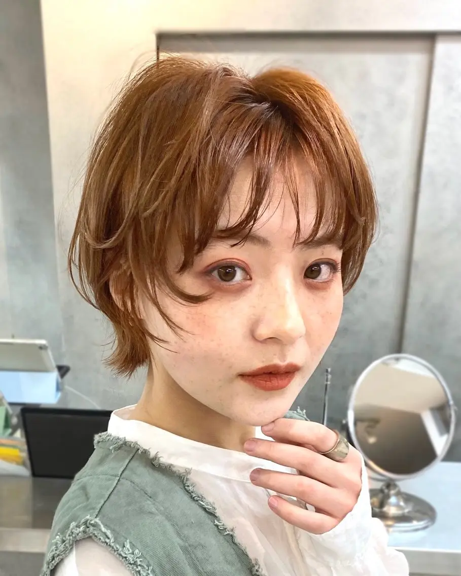 ショート カラー カット ヘアカラー トリートメント 艶髪/ショート/ ボブ/なつきのヘアスタイル