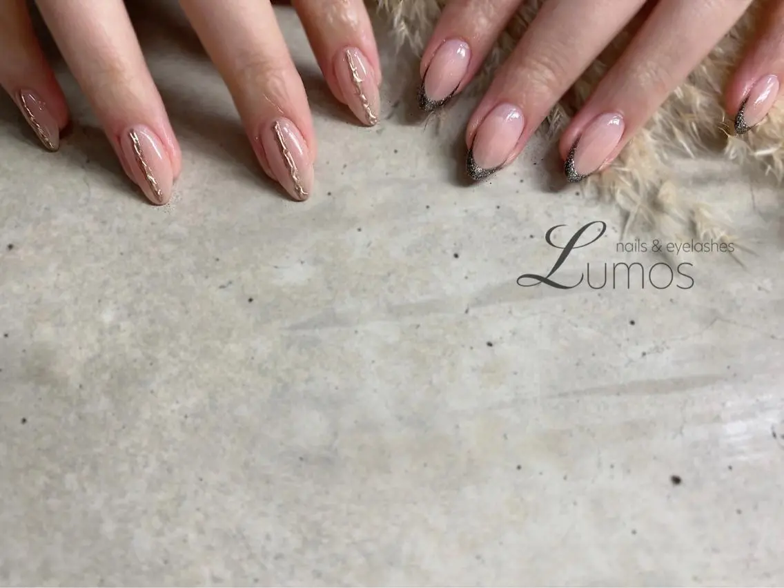 ネイル フレンチネイル ミラーネイル ニュアンスネイル Lumos Yuukiのネイルデザイン