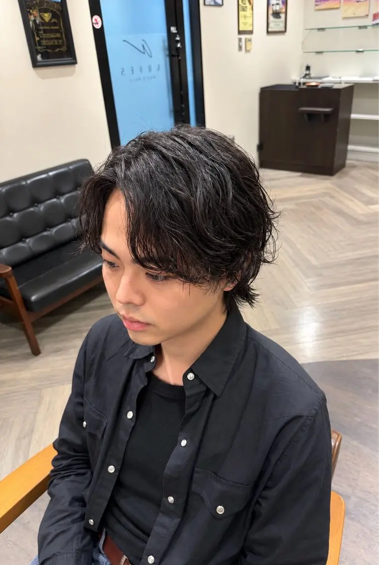 パーマ メンズ 波巻きパーマ カット パーマ カナモリ メンズカット/パーマのヘアスタイル