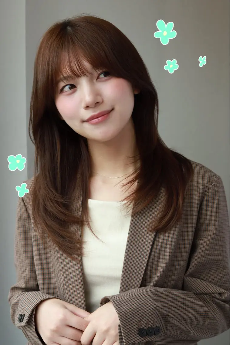 セミロング 楠原 透羽のヘアスタイル