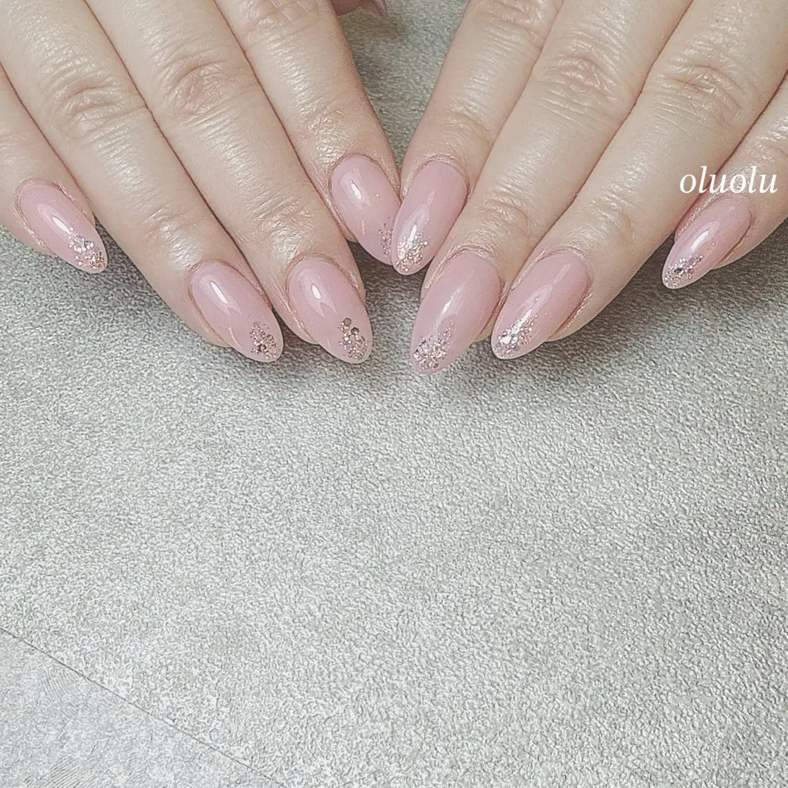 ネイル アートネイル オフィスネイル ピンク シンプルネイル 大村 紬華のネイルデザイン