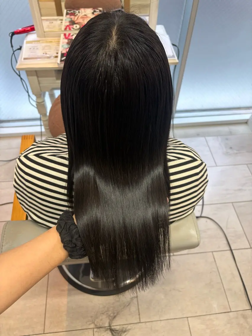 ロング 縮毛矯正 アベ ミスズのヘアスタイル