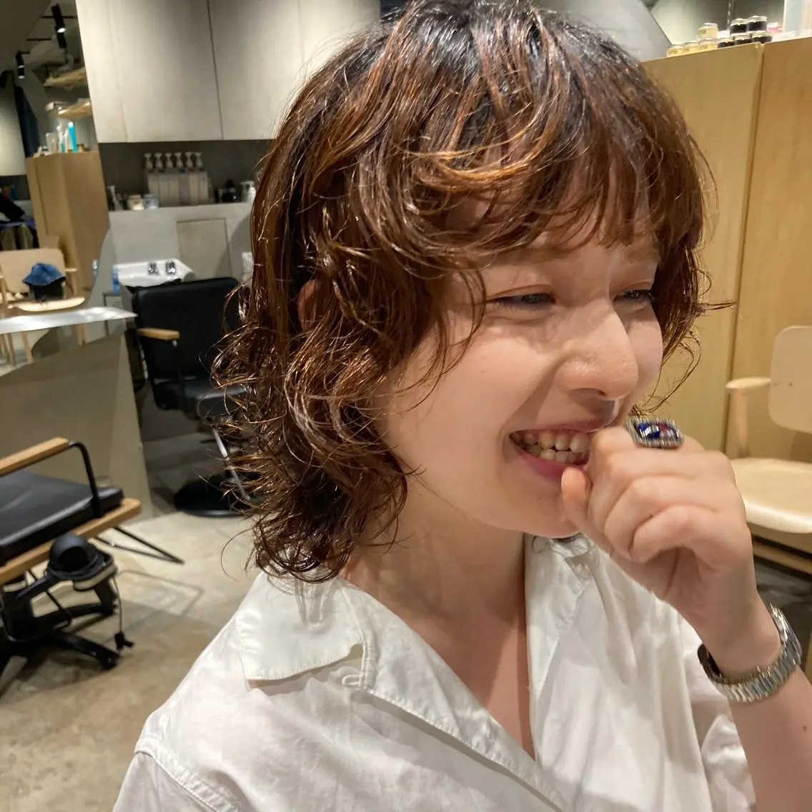 ✂️🌀カット+低温デジタルパーマ+トリートメント (ウェーブパーマ ソバージュ くるくるパーマ)の写真