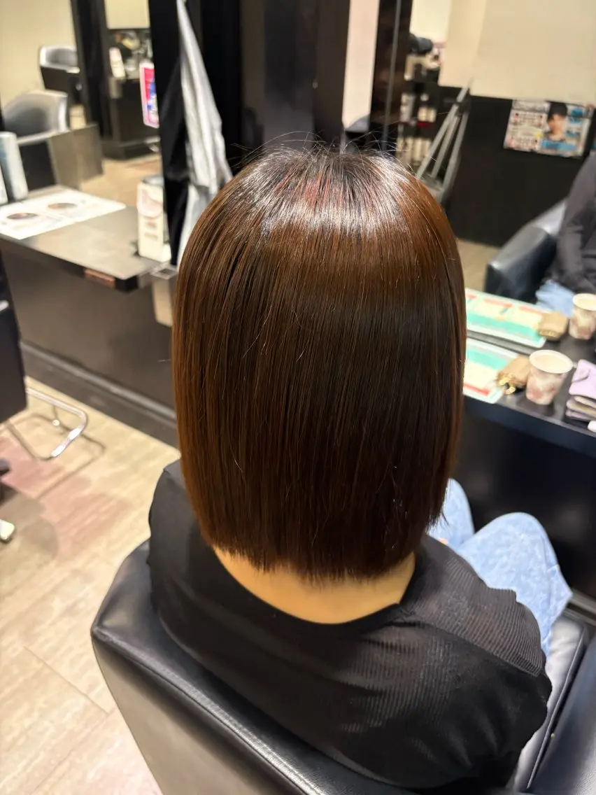 ミディアム ミディアムパーマ 縮毛矯正 トリートメント 石崎 瀬那のヘアスタイル