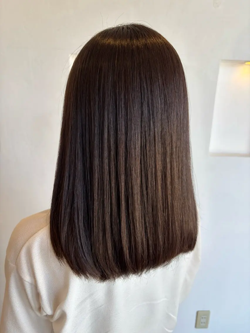 セミロング 髪質改善 縮毛矯正 高橋 瑞季のヘアスタイル