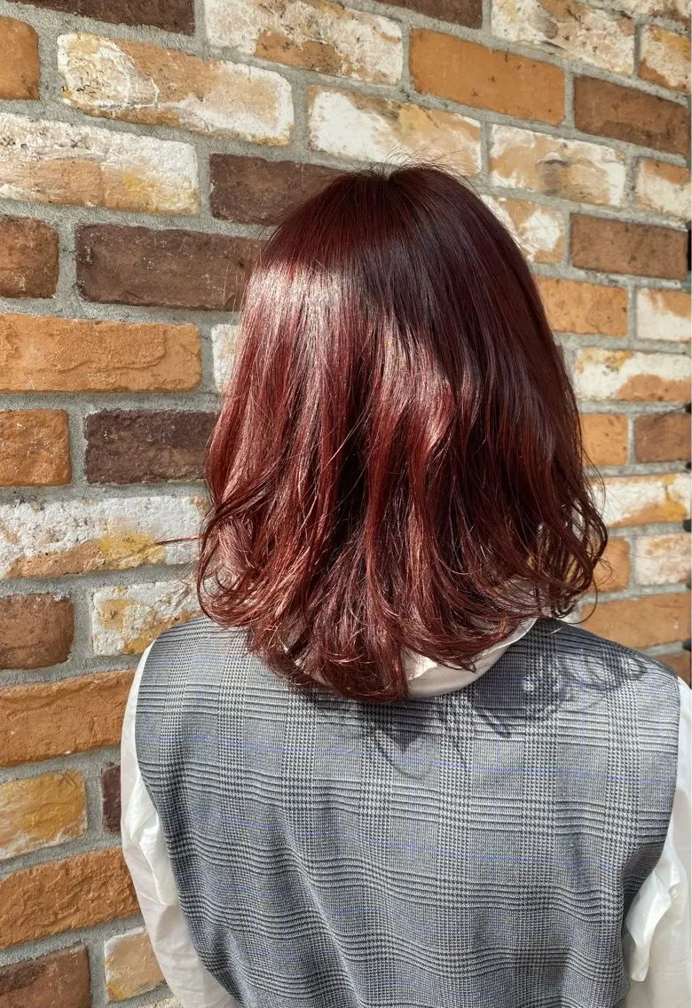 ミディアム カラー パーマ 長谷川 礼子🌐🌿のヘアスタイル