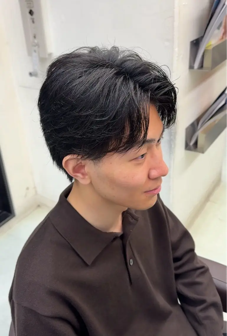 ショート メンズ センターパート 学生（メンズ向け） 刈り上げ 学生 小顔カット カット 小芝涼介/レイヤー /メンズパーマ✂️のヘアスタイル