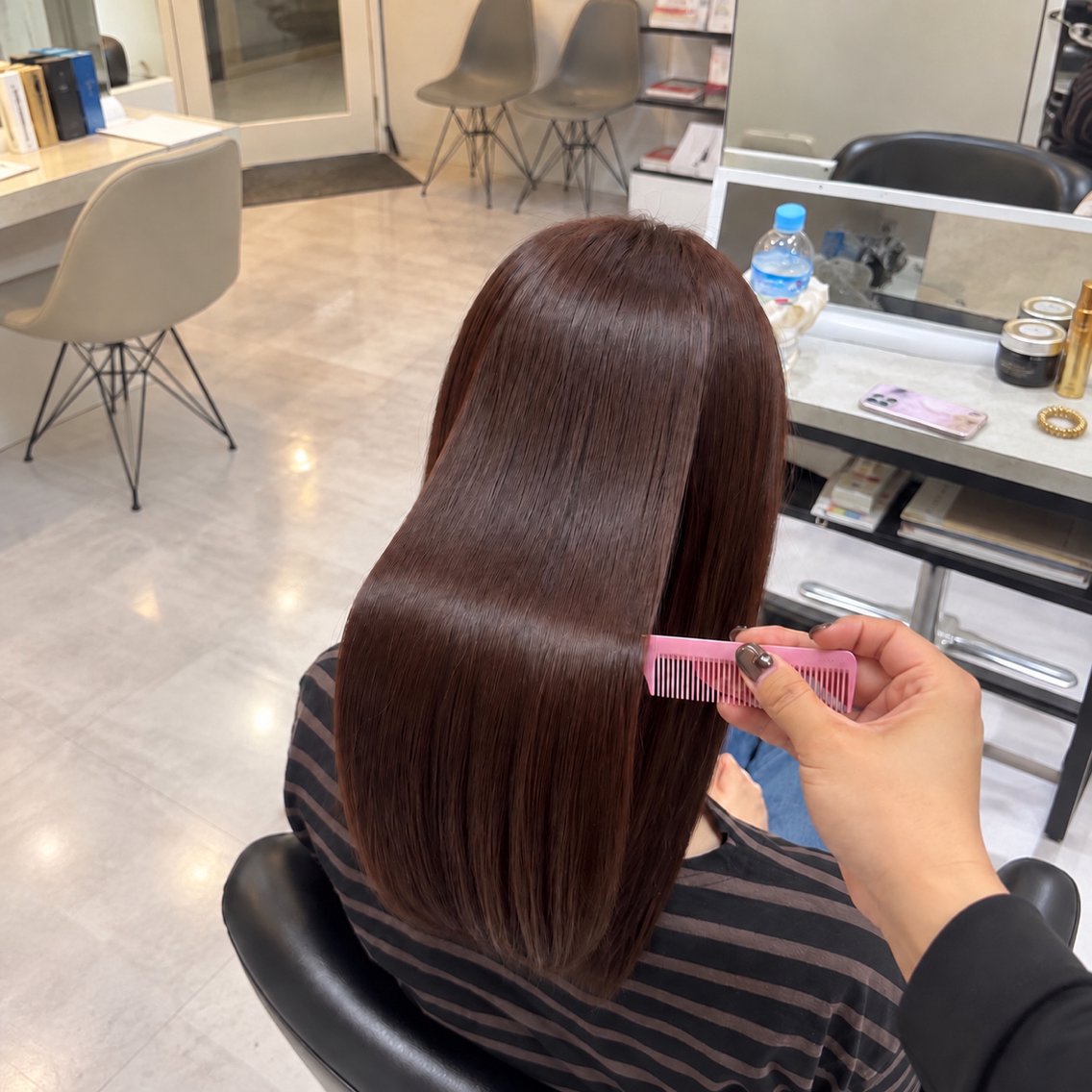 セミロング カラー ブラウンカラー 透明感カラー モカブラウン ハッシュカット 髪質改善 カット ヘアカラー トリートメント 🌙髪質改善カラー Momoka🦋のヘアスタイル