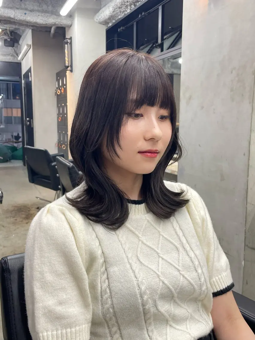 ロング カラー ヘアカラー 新宿/韓国ヘア/ 髪質改善ストレートのヘアスタイル