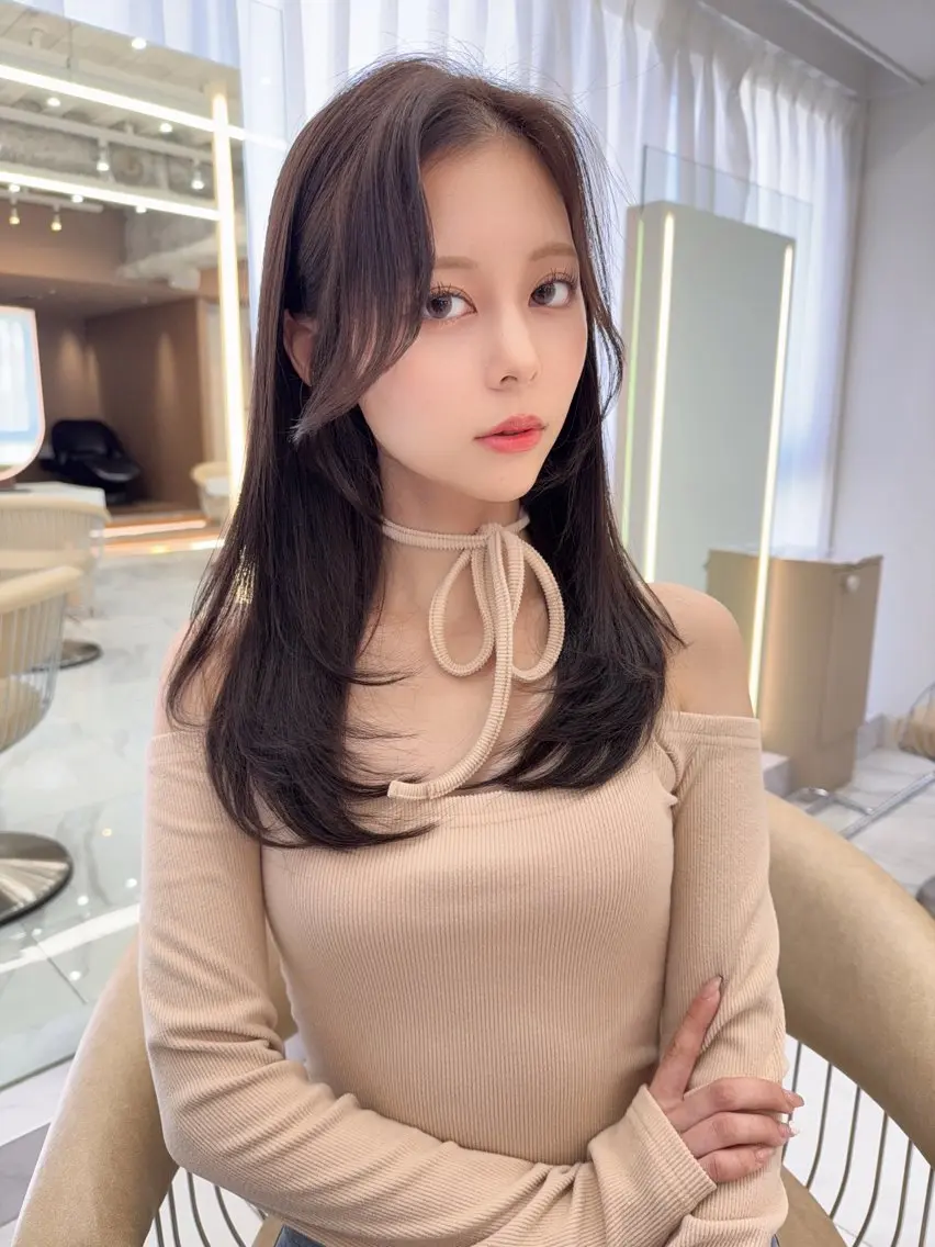 セミロング カラー カット ヘアカラー トリートメント 縮毛矯正✨🫧 レイヤー川村利幸のヘアスタイル