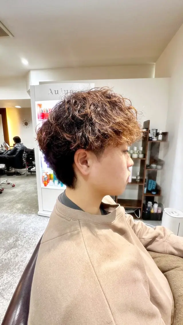 メンズ メンズブリーチ メンズパーマ メンズカット/シャド ウパーマ/URYUのヘアスタイル