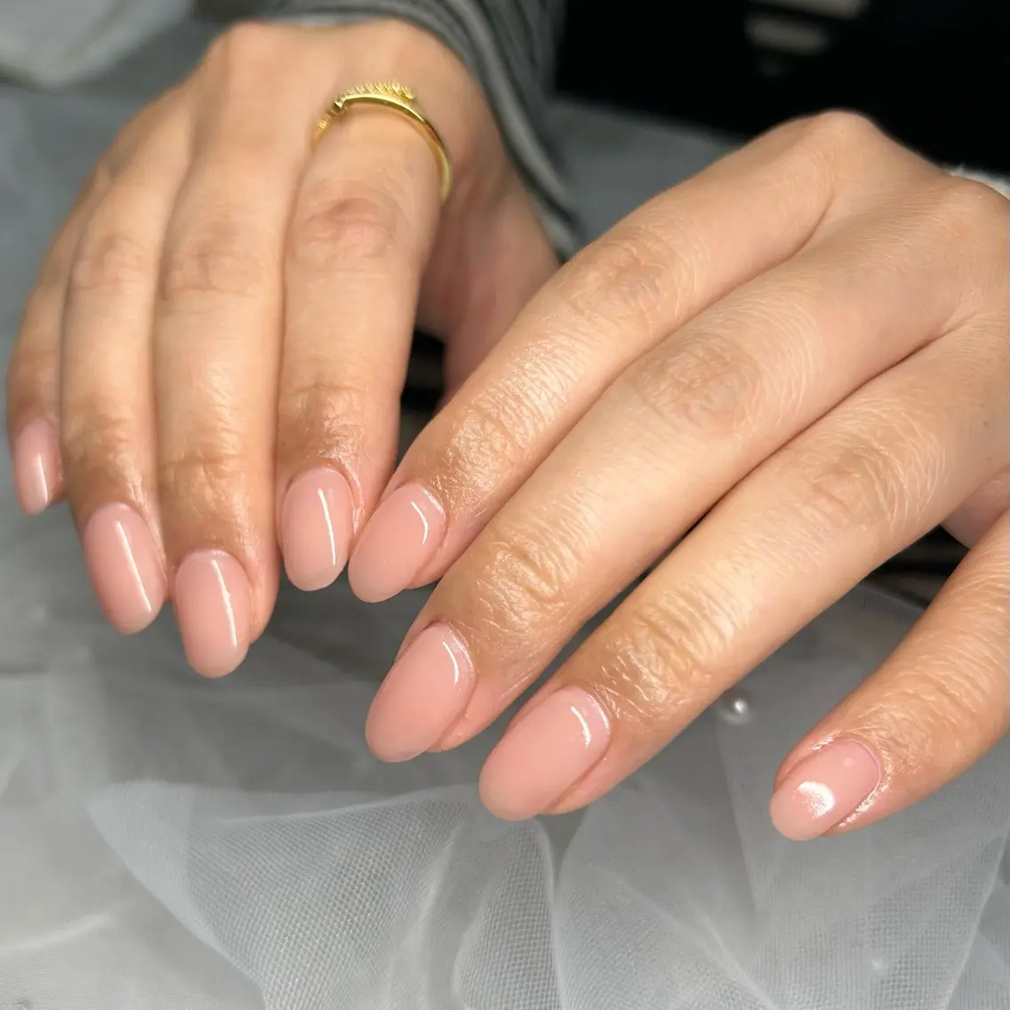 ネイル ワンカラーネイル ピンク ピンクベージュ ハンドネイル ten nail salon　かえでのネイルデザイン