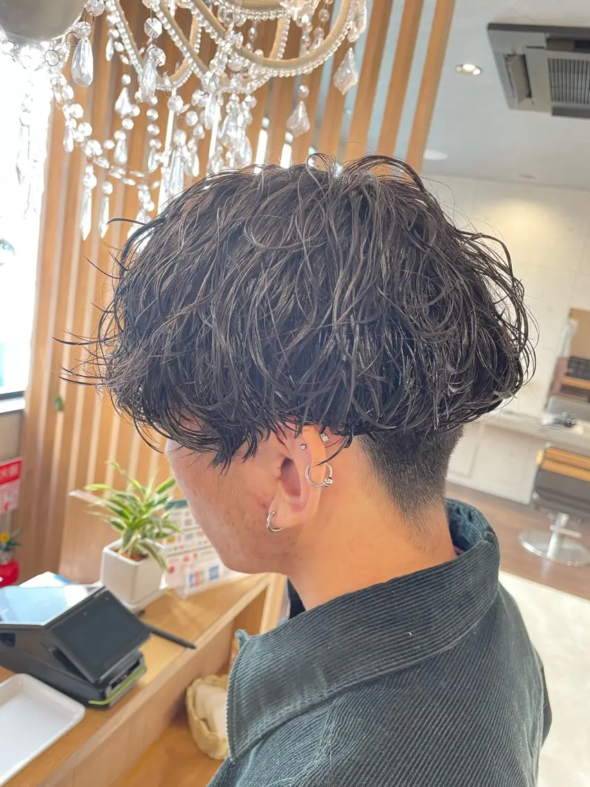 ショート パーマ メンズ カット パーマ 金森 斗夢のヘアスタイル