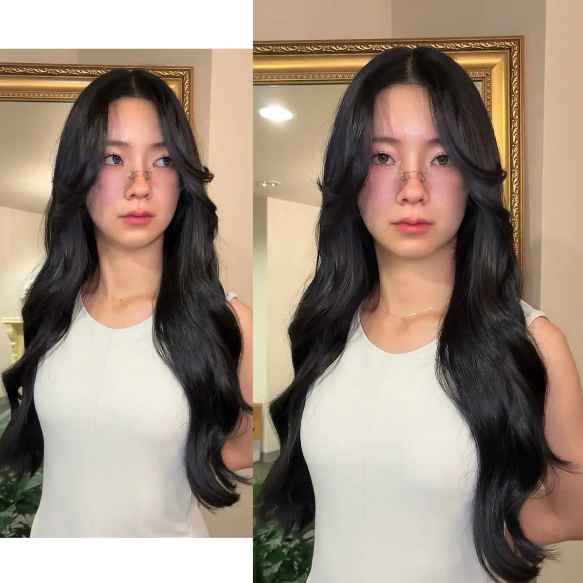ロング 顔周りカット レイヤーカット ワンホンレイヤー カット ヘアカラー トリートメント ✂︎✂︎MOMO Tocca浅草🌸のヘアスタイル