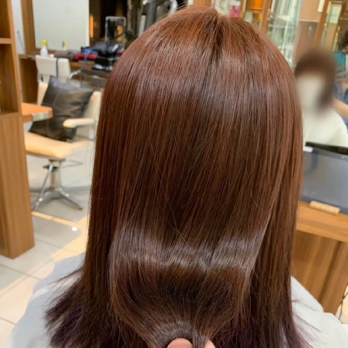 セミロング 縮毛矯正/ワンカラー モデル募集🫧羽夏のヘアスタイル