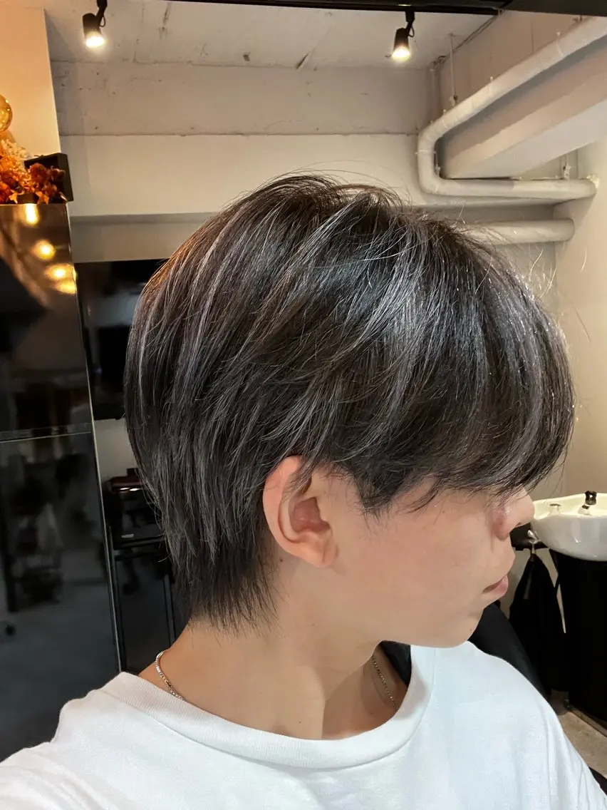 カラー メンズ センターパート メンズハイライト ハイライトカラー カット ヘアカラー PSY(サイ)池袋 金田尚久🎨のヘアスタイル