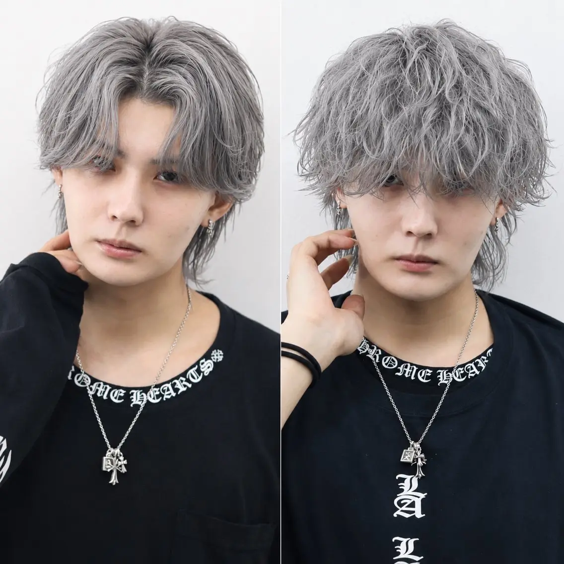 ミディアム カラー パーマ メンズ カット ヘアカラー トリートメント メンズブリーチ🔥 KYOHEIのヘアスタイル