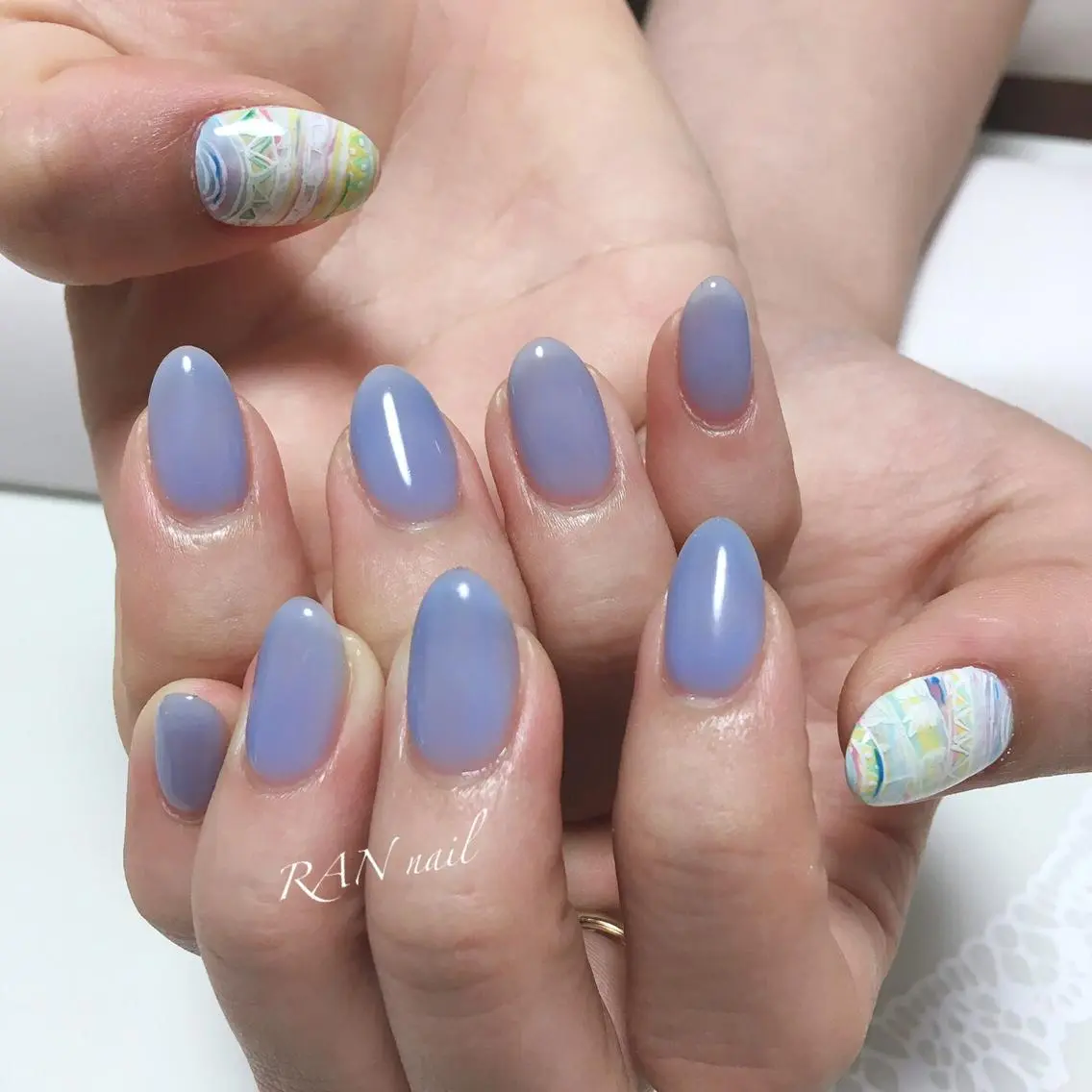 ネイル アートネイル 黄色 ハンドネイル フットネイル RAN nailのネイルデザイン