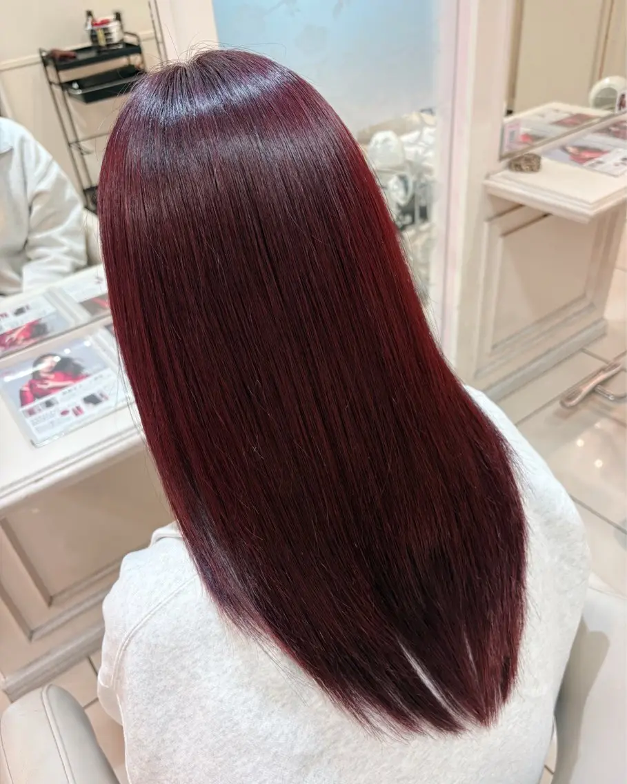 カラー ボルドーカラー カシス 透明感カラー ピンクカラー 髪質改善 カット ヘアカラー トリートメント 高橋 佑のヘアスタイル