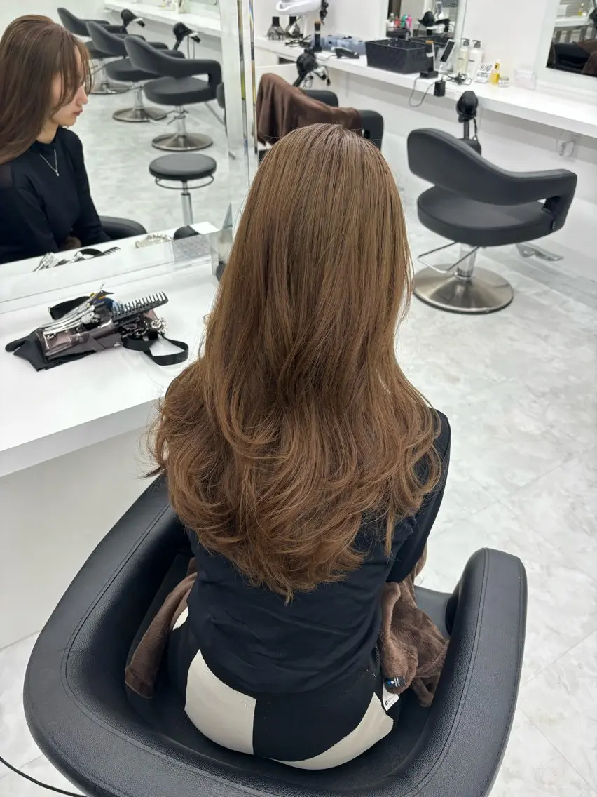 ロング カラー ふわっと抜け感🫧 ブラウンベージュ🤎のヘアスタイル
