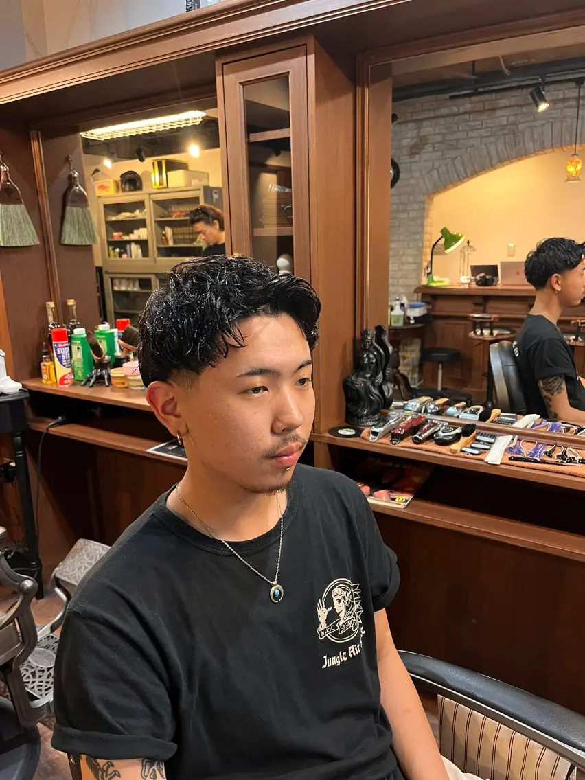 メンズ メンズパーマ カット パーマ 門岡 一沙のヘアスタイル