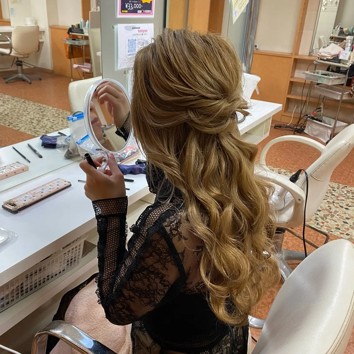ロング ヘアアレンジ ヘアセット 竹野 実優のヘアスタイル
