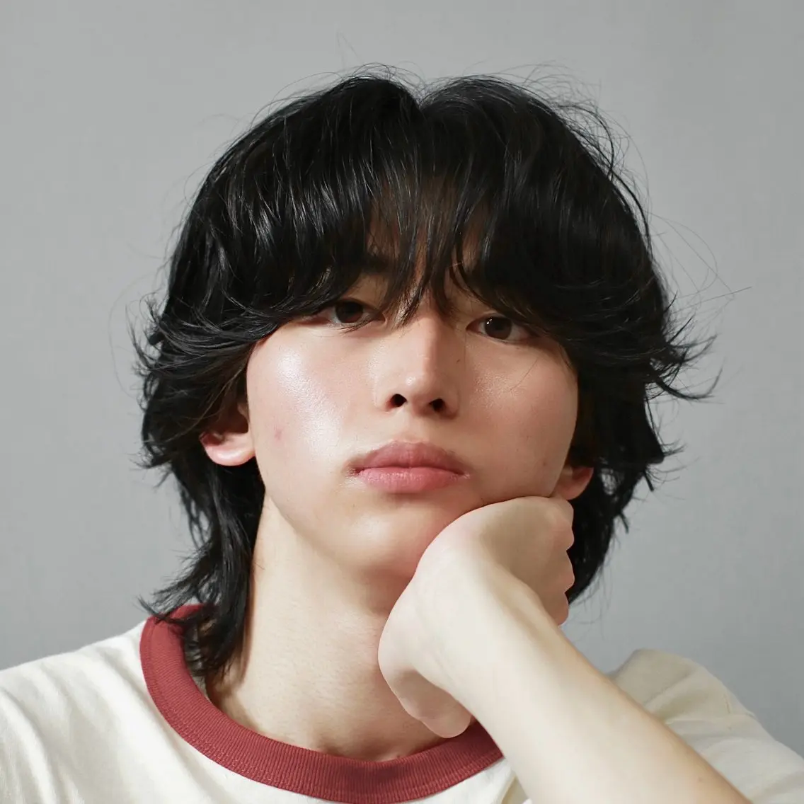 ミディアム パーマ メンズ パーマ 韓国ヘアADOR HARUKIのヘアスタイル